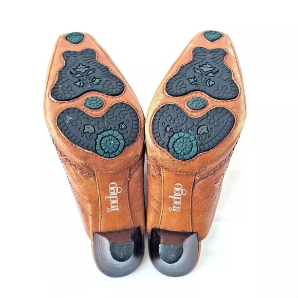 Indigo Clarks Size 8 Leather Inlay Slip Resistant Western Slip On Mule Heel Shoe - Picture 10 of 10